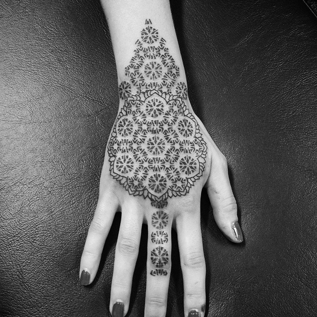 Sacred geometry ornament tattoo