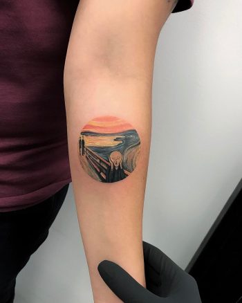 Scream replica tattoo