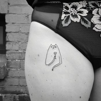 Sophisticated cat tattoo