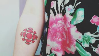 Stylized flower tattoo