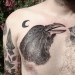 Triple eyed crow tattoo
