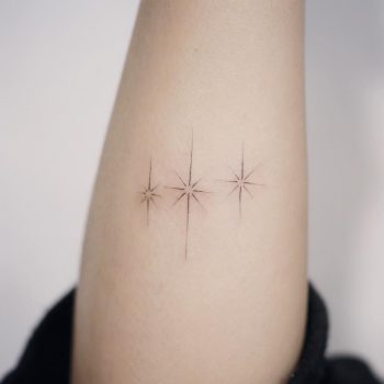 Triple star tattoo