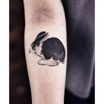 Watercolor rabbit tattoo