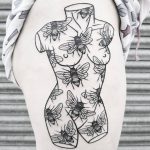 Woman bust tattoo