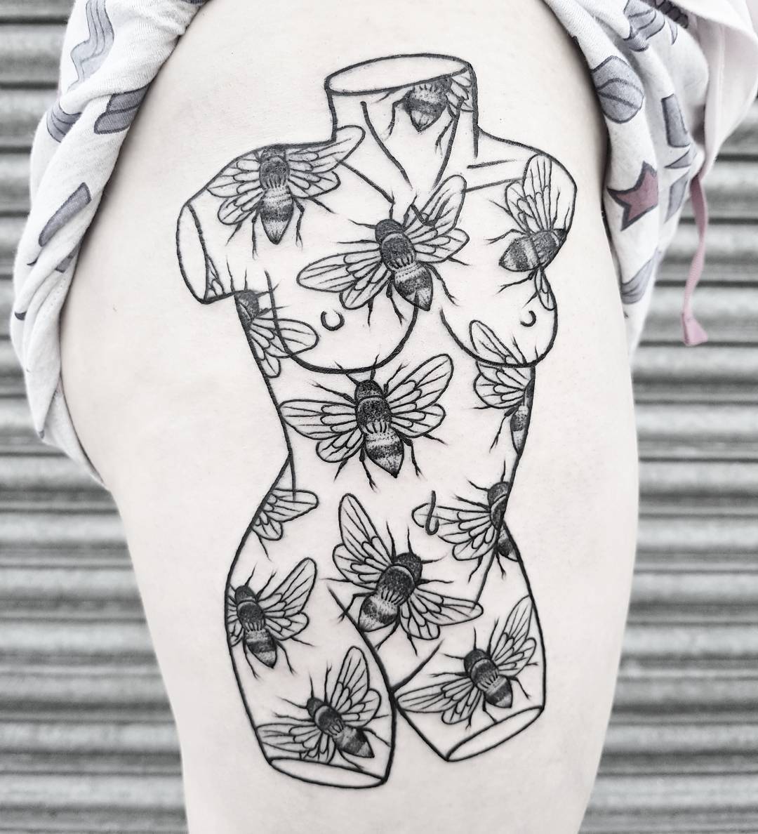 Woman bust tattoo