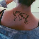 World map back tattoo