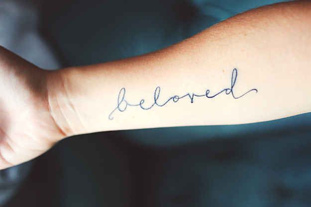 Beloved tattoo on the forearm
