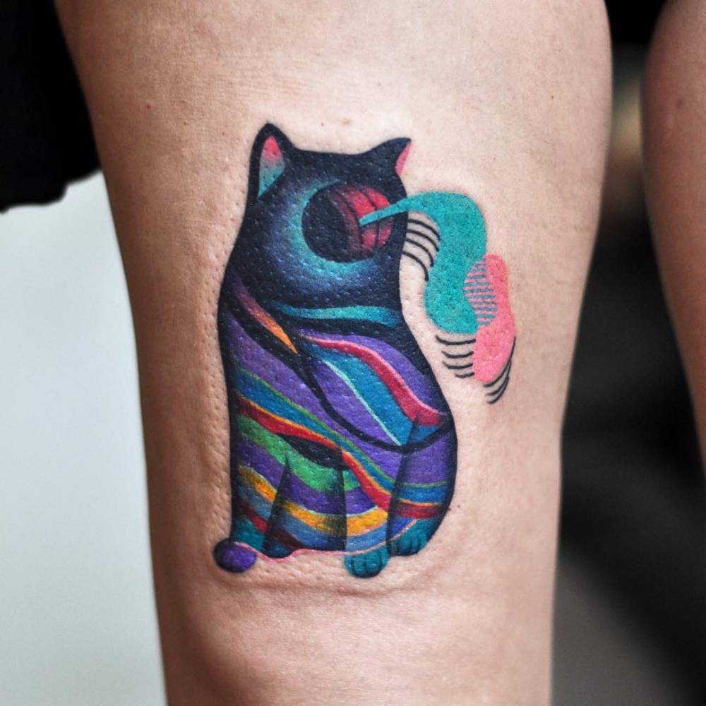 Abstract cat - Tattoogrid.net
