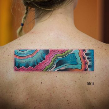 Abstract colorful rectangle tattoo