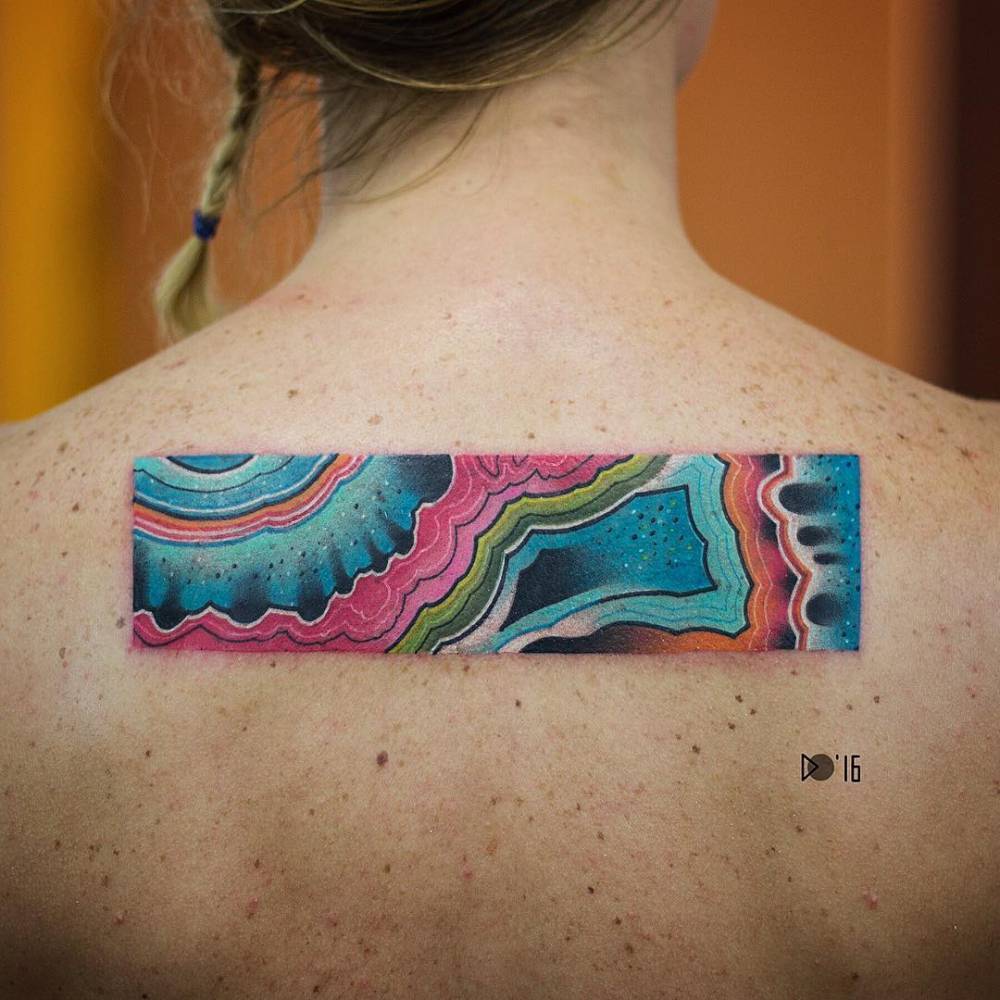 Abstract colorful rectangle tattoo