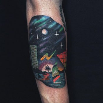 Abstract landscape tattoo