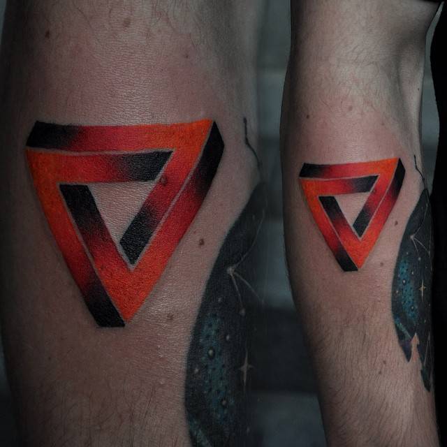 FYeahTattoos.com — Hand-Dotted Penrose Triangle by Max Harris