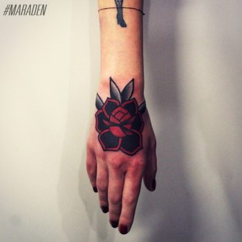 Black and red rose