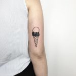 Black and white ice cream cone tattoo