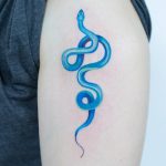 Blue snake tattoo