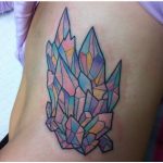 Colorful crystal cluster tattoo