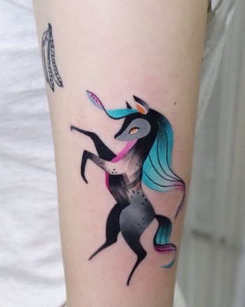 Colorful pony tattoo