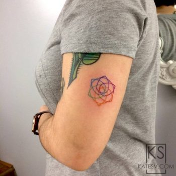 Colorful seed of life tattoo