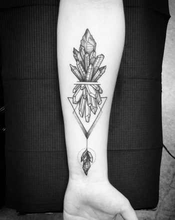 Crystal cluster reflection tattoo