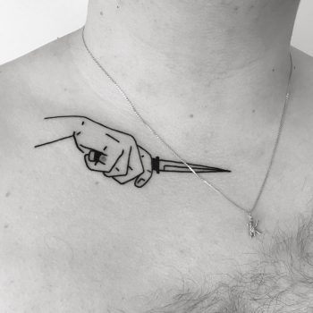Cutting neck tattoo