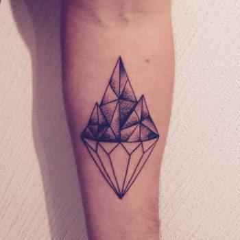 Diamond and mountain tattoo