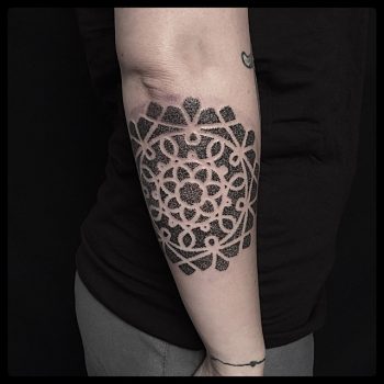 Dotwork negative space mandala