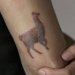 Dotwork style llama tattoo