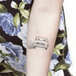 Dotwork tattoo of a car