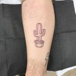 Double outline cacti tattoo