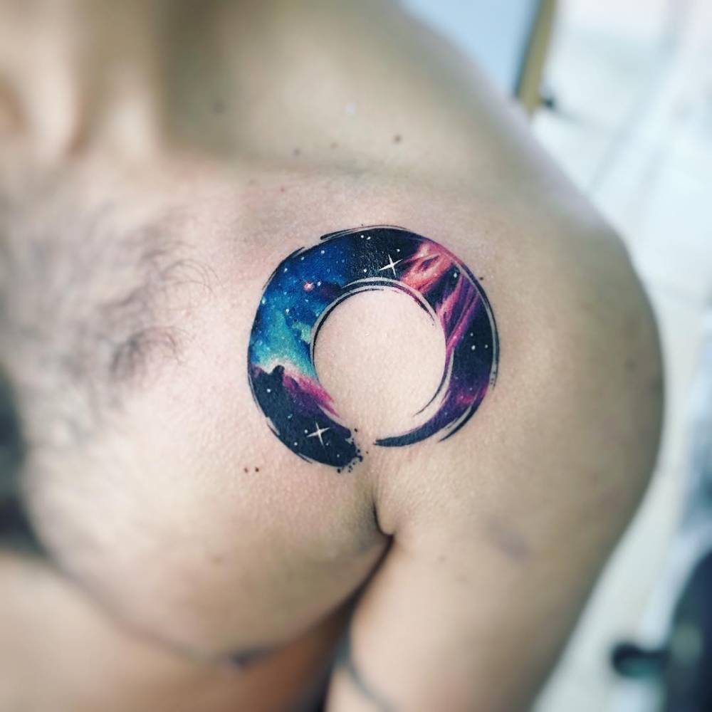ENSO OVER THE FLOWER OF LIFE — 1MM Tattoo Studio