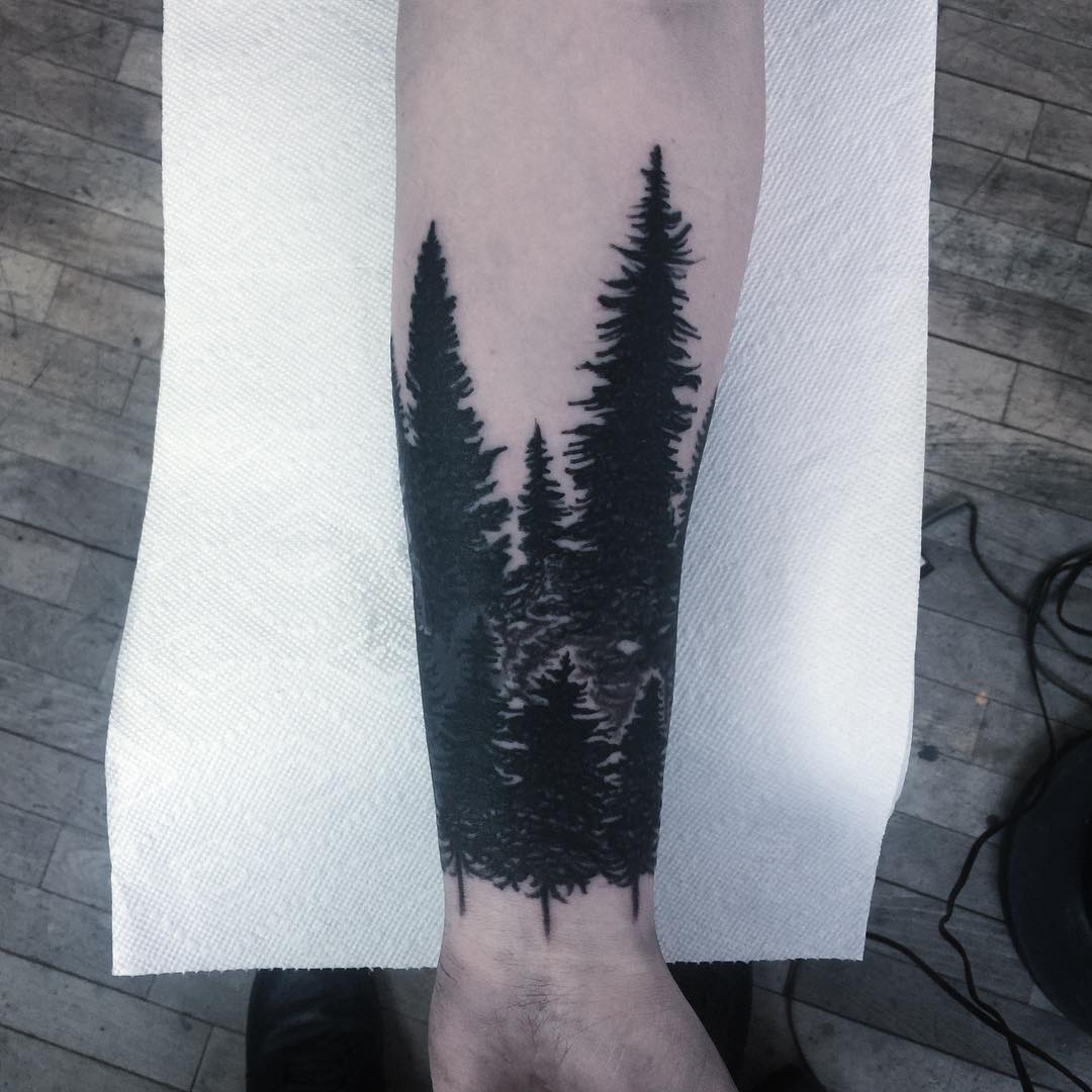 Forest silhouette tattoo