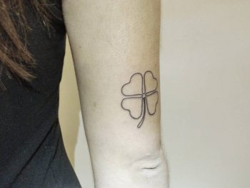 Four leaf clover on the arm