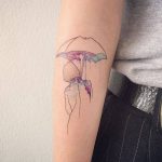 Girl with an umbrella tattoo