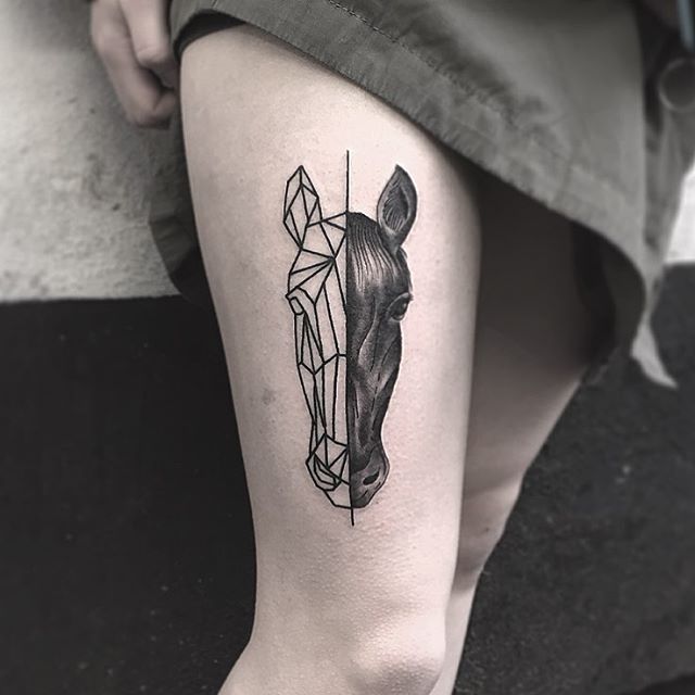 Horse head tattoo