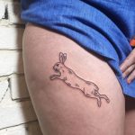 Little jumping rabbit tattoo