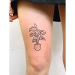 Little plant in a pot tattoo