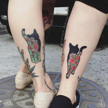 LAZY DUO Couple Matching Tattoos Shocking Cat Kitten Meow Fake Tattoo  Stickers - Shop LAZY DUO TATTOO Temporary Tattoos - Pinkoi