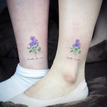 Matching lilac tattoos