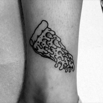 Melting pizza slice tattoo