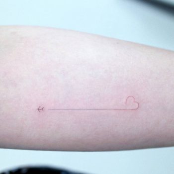 Micro plane and heart tattoo