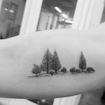 Minimal forest scenery tattoo
