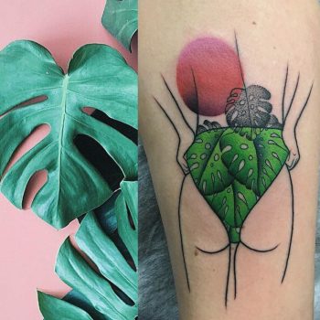 Monstera leave skirt tattoo