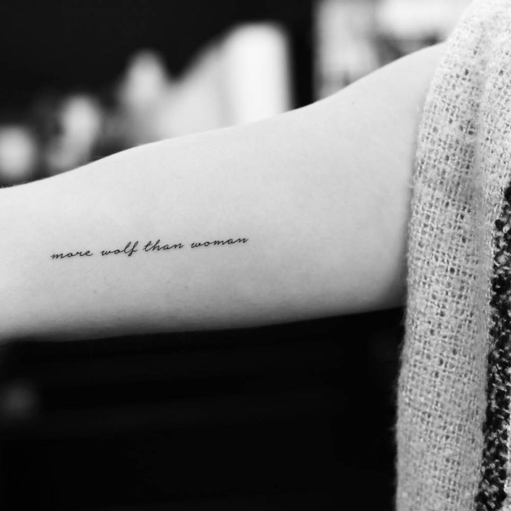 More wolf than woman quote tattoo