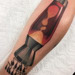 Neo traditional style lava lamp tattoo