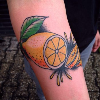 Old school style lemon tattoo