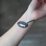 Omelet and frying pan tattoo