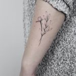 Peony and olive branch tattoo