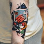 Pokemon tattoo on the forearm