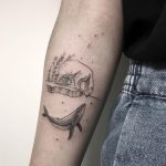 Polar bear and whale tattoo