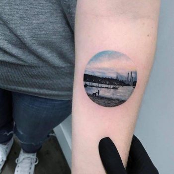 Shore landscape tattoo